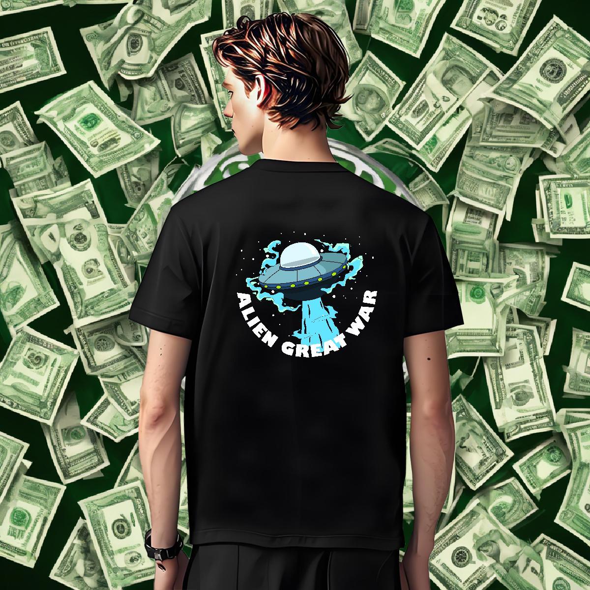 Comfortable Mens Tshirts High Street Hip Hop 230g 100% Cotton Cartoon Printing L-4XL Crew Neck Breathable ET T Shirt For Man 2024 Designer Tops Tees