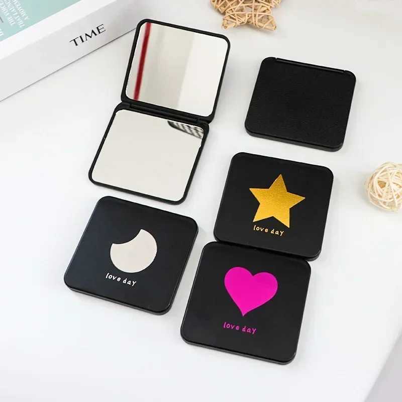 Foldable Makeup Mirror Mini Square Makeup Vanity Mirror Portable Hand Mirrors Double-side Compact Mirror Pocket Cosmetic Mirrors Y240819