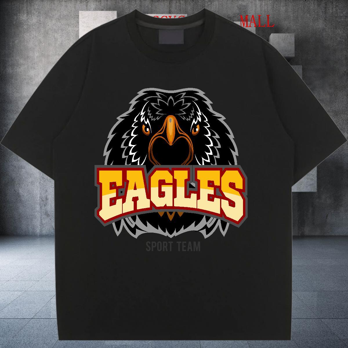 Custom Women Tees Sport O Neck Short Sleeves Tee Shirt Loose 100% Cotton 230g eagle Custom Print Oversized Womens T Shirts