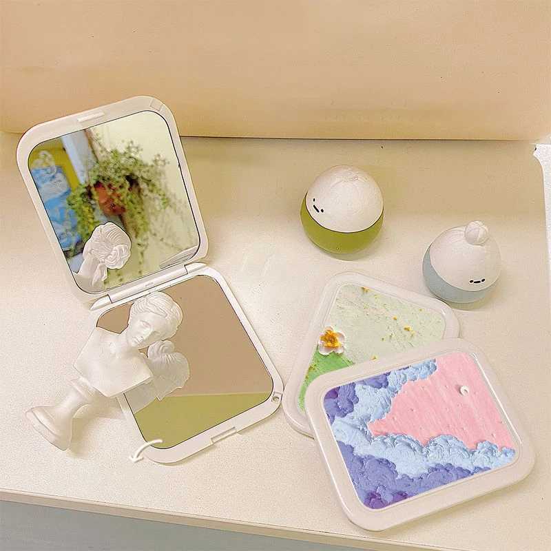 Fashion Portable Folding Makeup Mirror Portable Pocket Mirror Women Rectangle Cosmetic Make Up Mirror For Tools Vanity Y240819