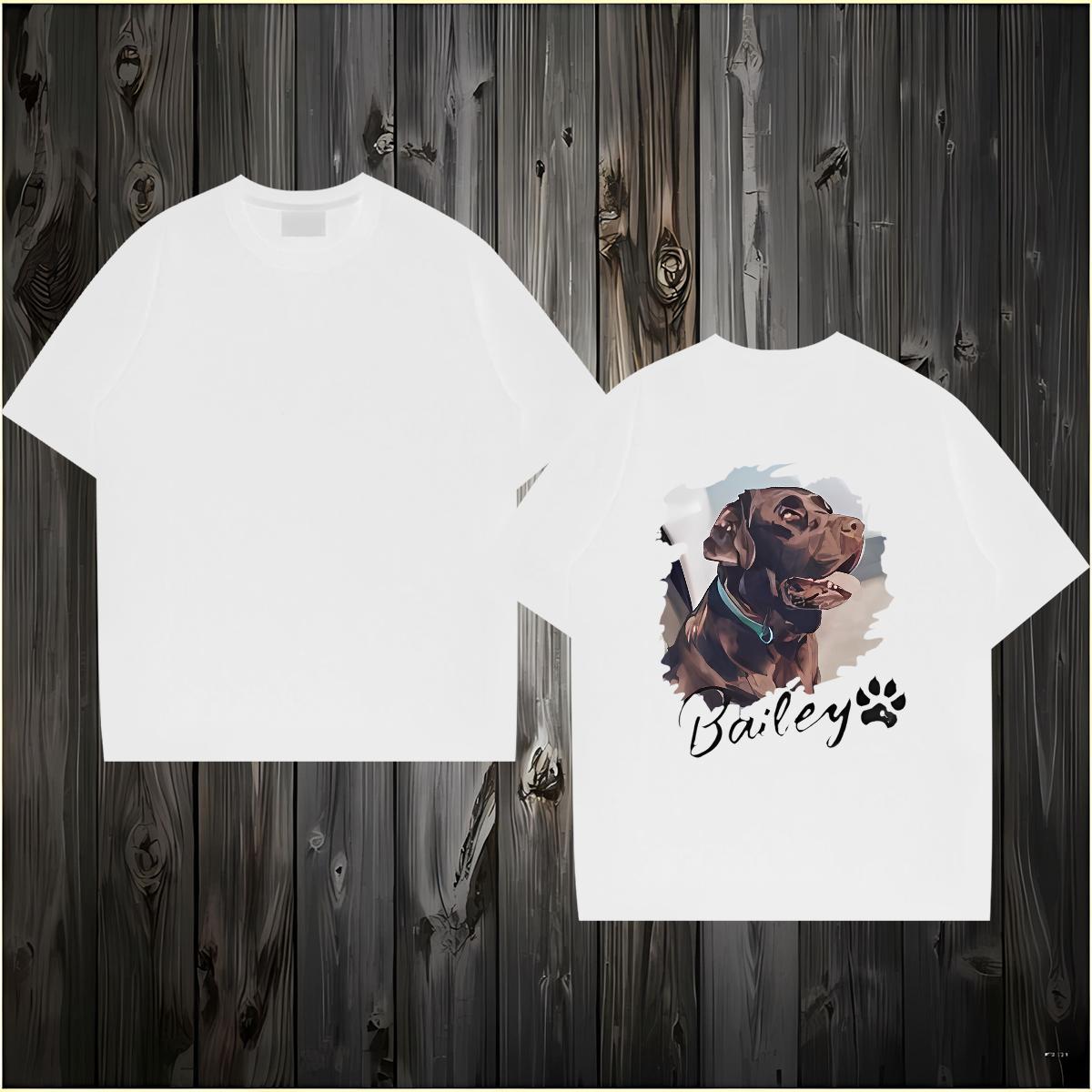 Wholesale Men Tops Tees dog Anime Printing Street 230g Pure Cotton Clothes Breathable Unisex T shirt Custom Printed