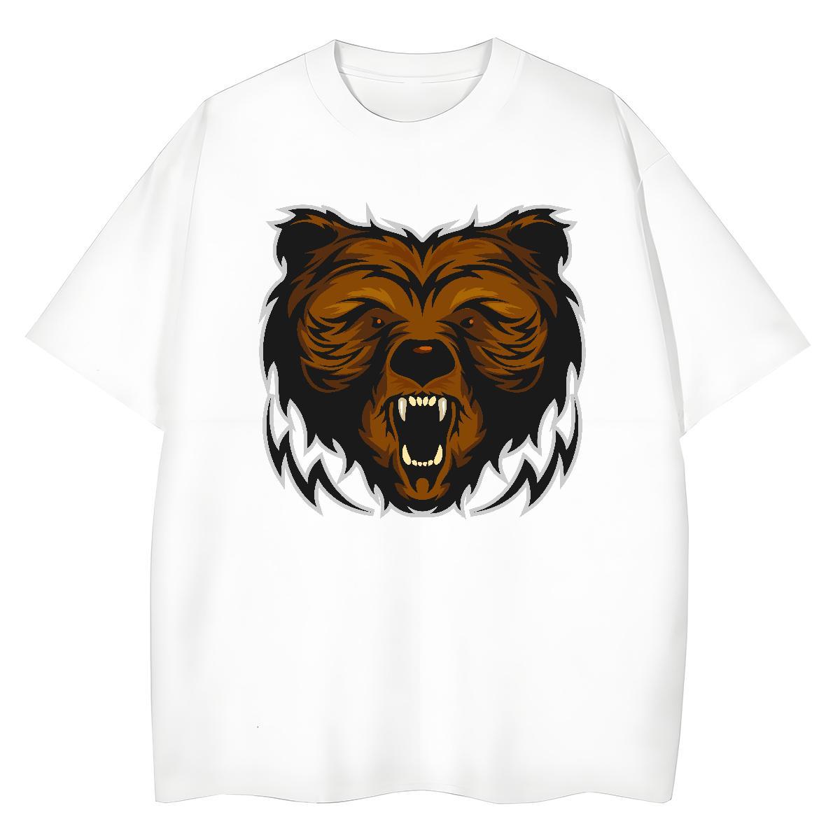 Wholesale T Shirts Men bear Breathable Crew Neck Casual Daily Wear Black Oversized 230g Pure Cotton Couples T Shirts Fashion Designer Tops Tees