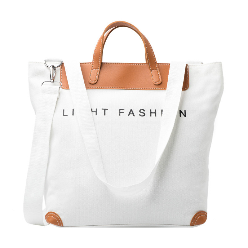 Leisure Korean trendy handbag, casual commuting shoulder college and high school big bag, women's canvas bag