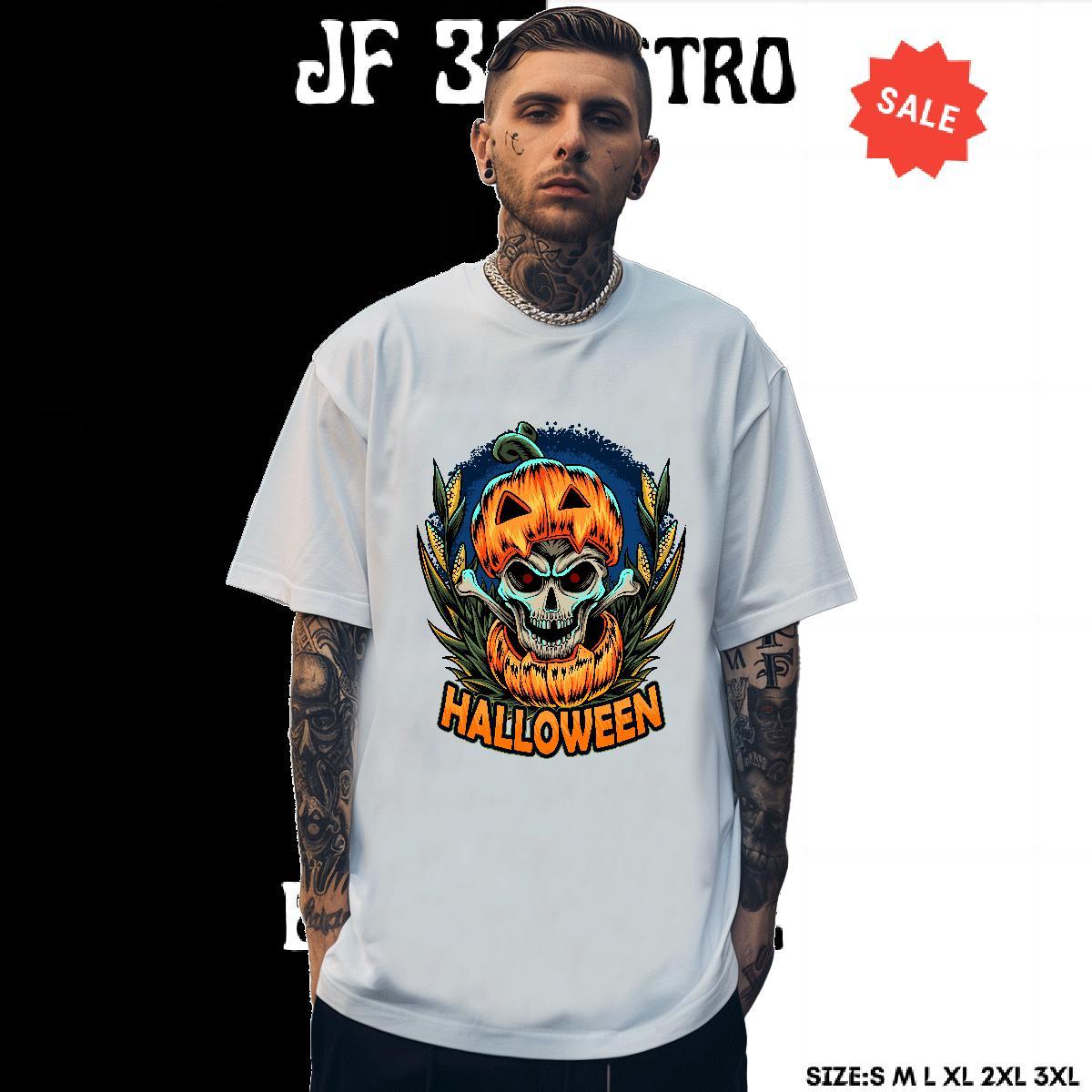 Cool Design T-Shirts halloween Crew Neck Breathable Sports Casual Customized Print 230g Cotton Men Tshirts Brand Tees Shirts