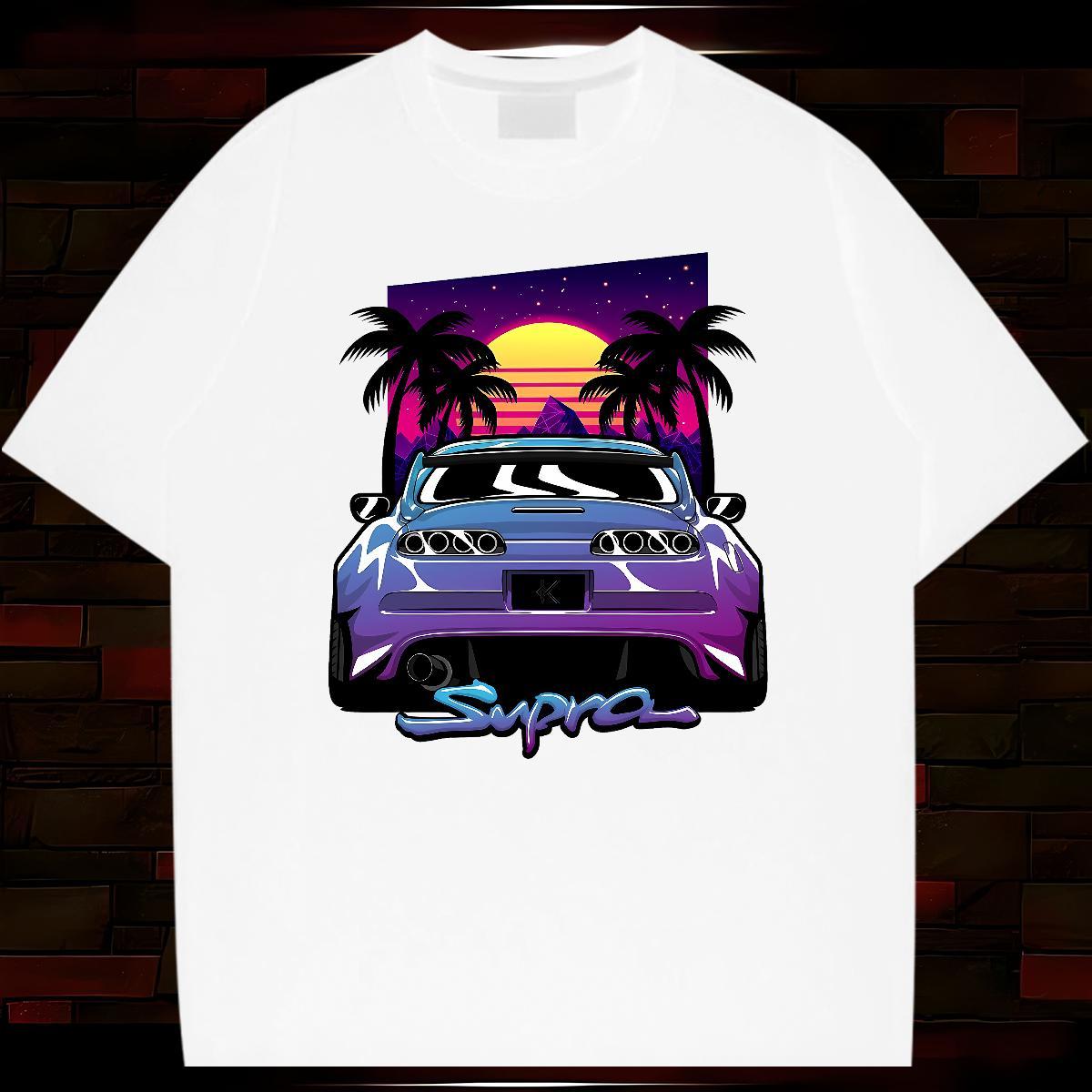 Brand car 230g Cotton Men Tops Tees Casual Daily Wear Crew Neck Breathable T Shirts Men Wholesale Skull Top Tees