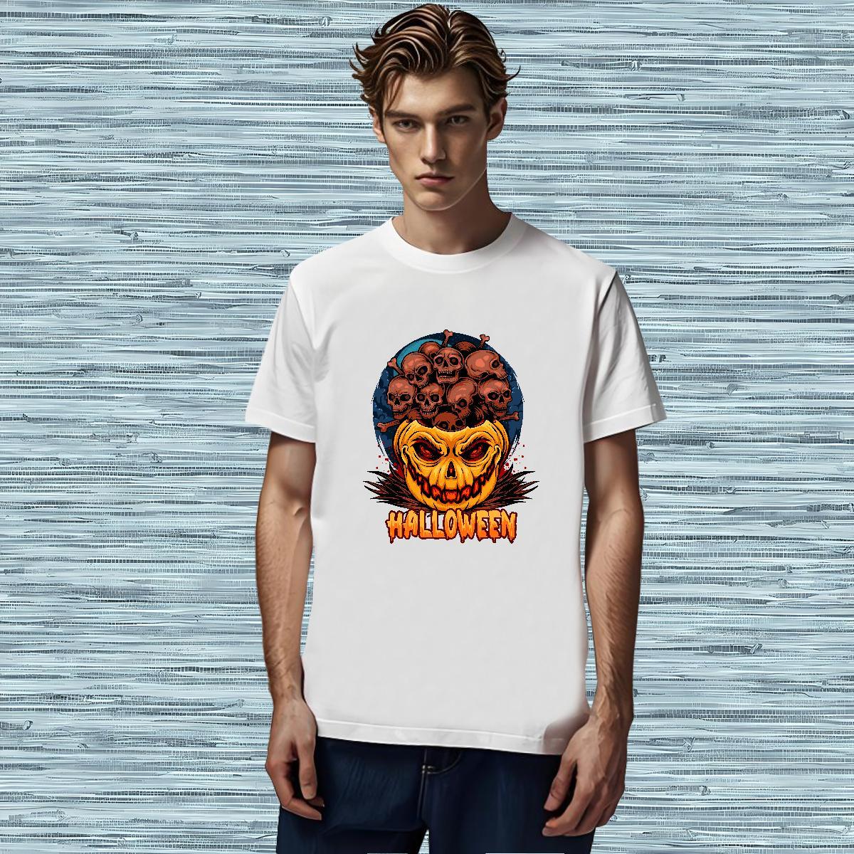 Men T Shirts 230g Cotton pumpkin Street Casual Breathable Anime Men Tshirts Classic Casual Free Shipping Clothings