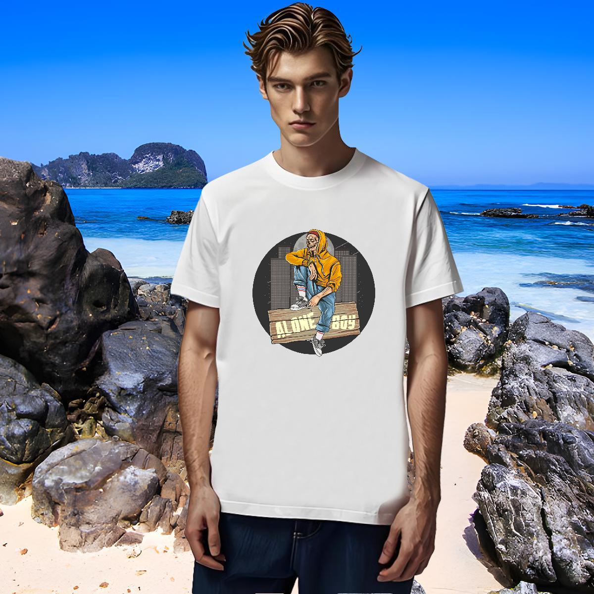 Popular T-Shirts halloween Crew Neck Breathable Daily Wear Custom Printing 230g 100% Cotton Men Tshirts DIY Top Tees