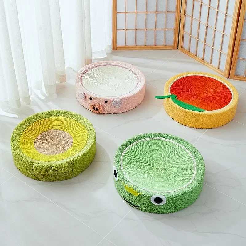 Scratcher Weave Cats Pad Round Scratching Board 2 Sisal Cat in 1 Cat House Grinding Claws Cats Training Toys Furniture Supplies