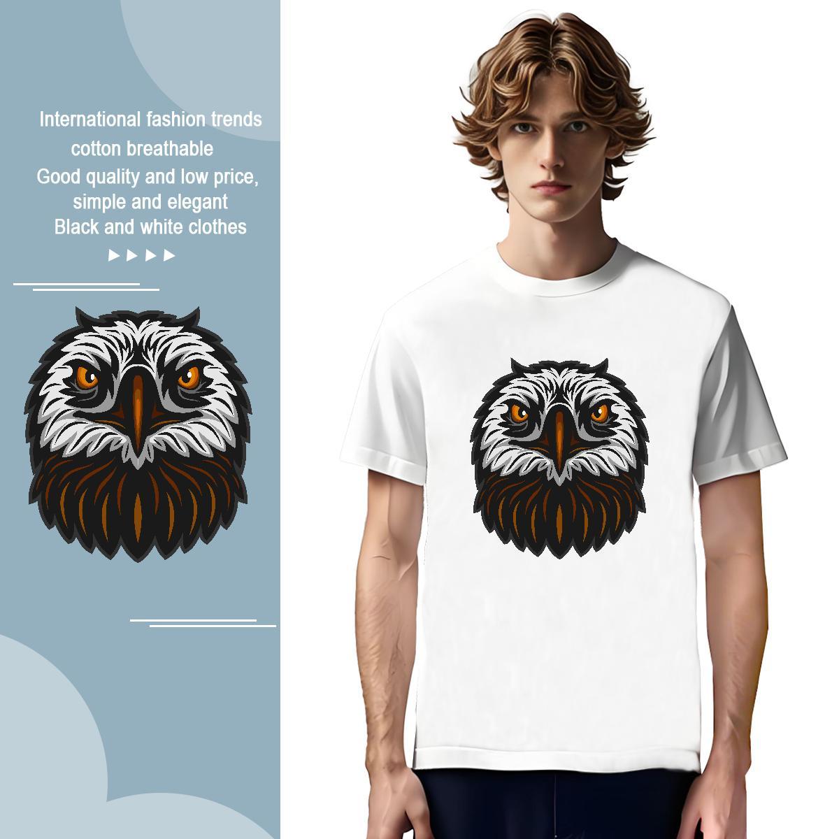 Soft T shirt owl Breathable Short Sleeve Daily Outfit Asian Size 230g Cotton Men Tees Designer Top Tees