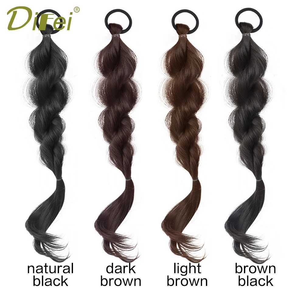2 pieces of synthetic wig cartoon bubble ponytail womens boxing braid fluffy natural sweet cool online celebrity braid hair W240817