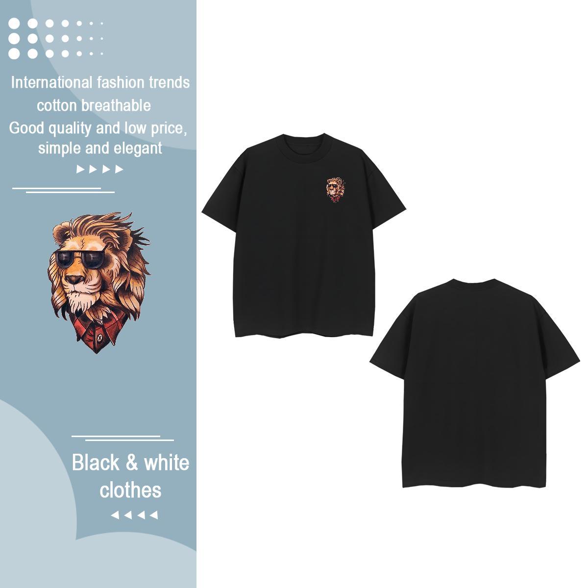 Fashion Designer Men Tshirts lion High Street Hip Hop 230g Pure Cotton Polos O Neck Short Sleeves Unisex T-Shirts for Men Anime