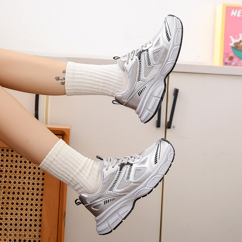 Ddmysports Autumn Ins Korean Edition New Couple Dad Women S Sports Running Casual Thick Soled Eight Increasing Shoes Y OUTDOOR