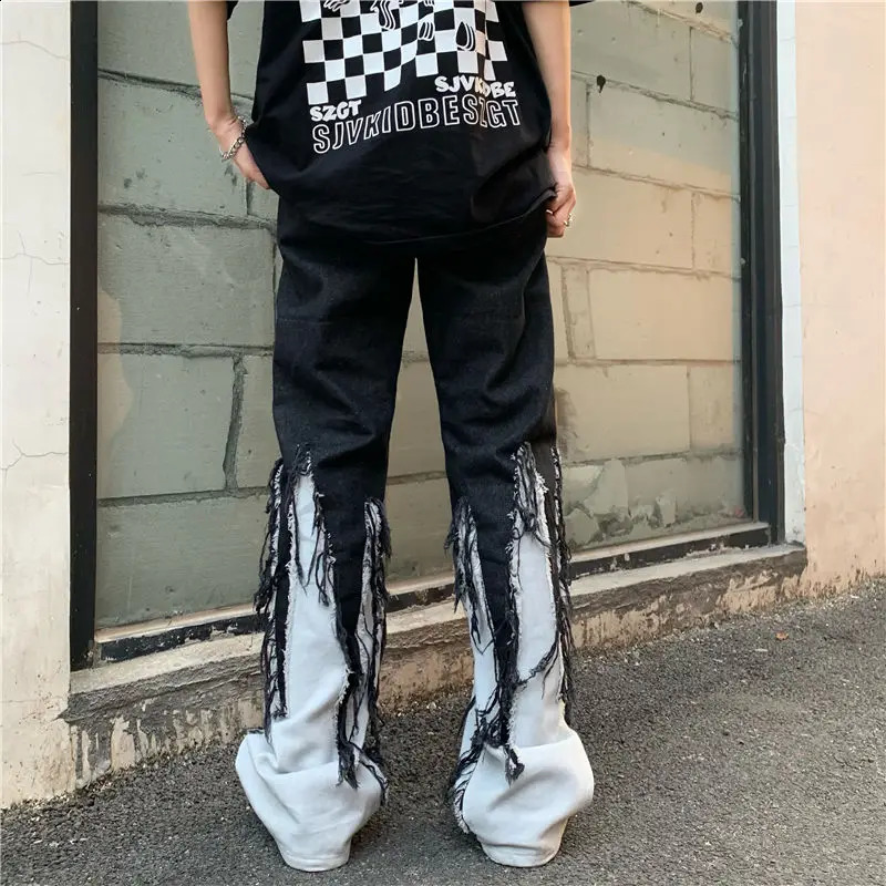 American style retro mens and womens street fashion personalized n straight leg jeans hiphop loose casual pants 240819