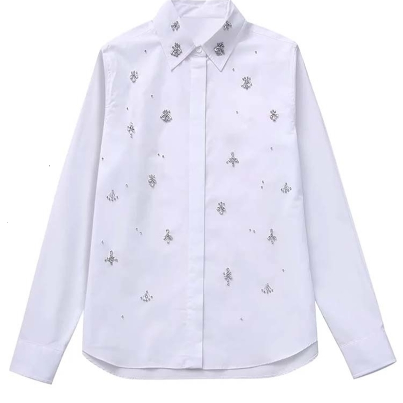 TRAF 2024 Spring Womens Fashionable and Elegant White Shirt Flip Collar Hollow Ultra Thin Shirt Womens Casual Street Clothing Strapless Women 240820 w