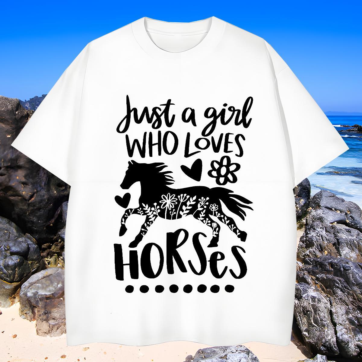 Brand T shirt horse O-Neck Short Sleeve Casual Beach Customized 230g Pure Cotton Tshirts Free Shipping Tees Shirts