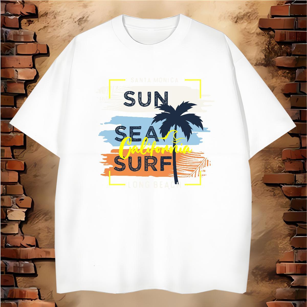 High Quality tree 100% Cotton 230g Mens Tshirts Casual O-Neck Short Sleeve T-Shirts Fashion Designer Cartoon Printing L-4XL Top Tees