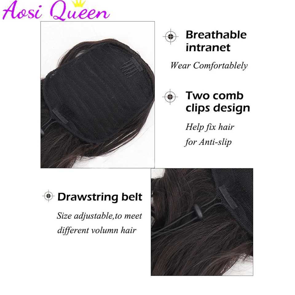 Synthetic ponytail with long curly hair large wavy brushed ponytail long hair high-temperature silk ponytail W240817