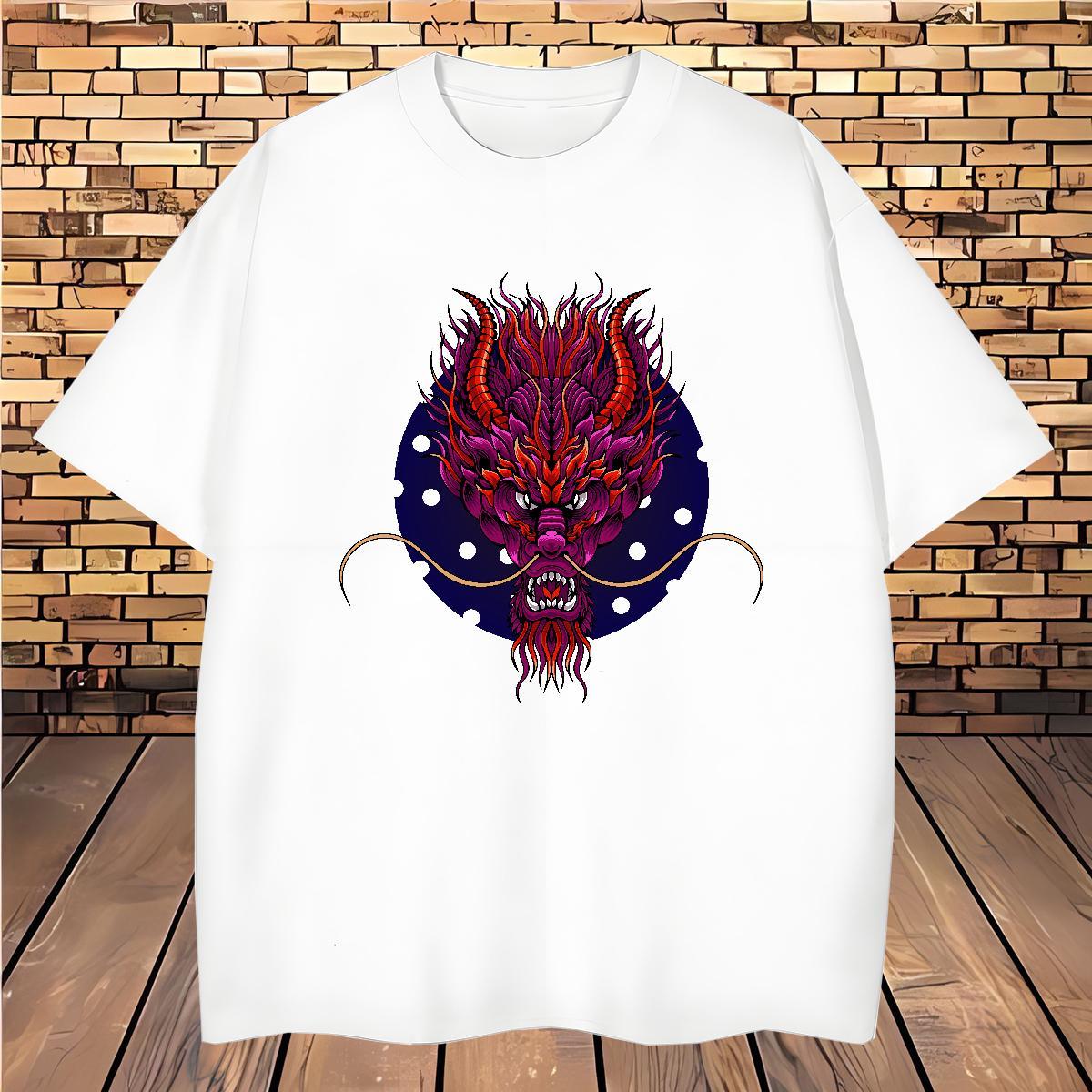 T Shirts Men 230g Pure Cotton fierce Hip Hop Street Breathable Short Sleeve Anime Men Tops Tees Casual New High Quality Top Tees
