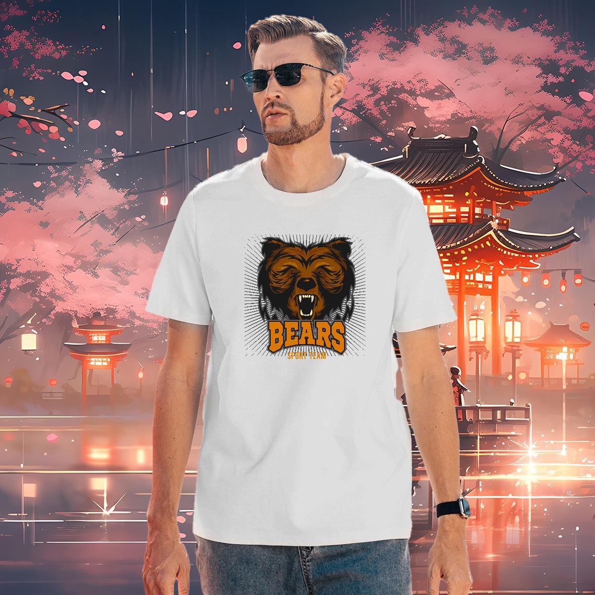 Unisex Man T Shirts bear Breathable Soft Sport Graphic 100% Cotton 230g Mens Tshirts Stylist Polos
