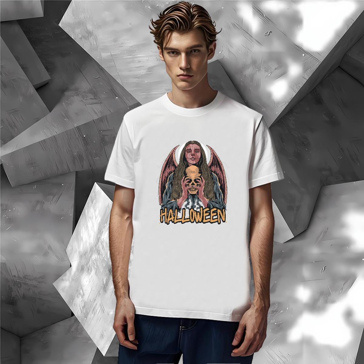 Stylist Mens Tshirts halloween Daily Wear 230g 100% Cotton Clothings Breathable Soft Loose T Shirt For Man DIY Logo Oversized
