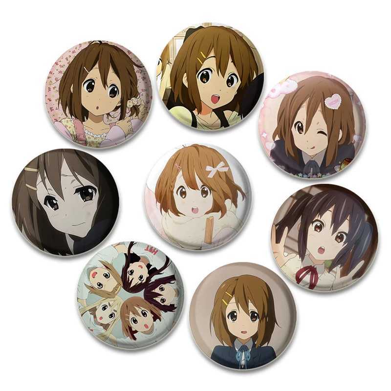 Anime K-ON cosplay badge Yui Akiyama Mio Brooches bag brooch for backpack clothing jewelry HD printing handmade pin W240815