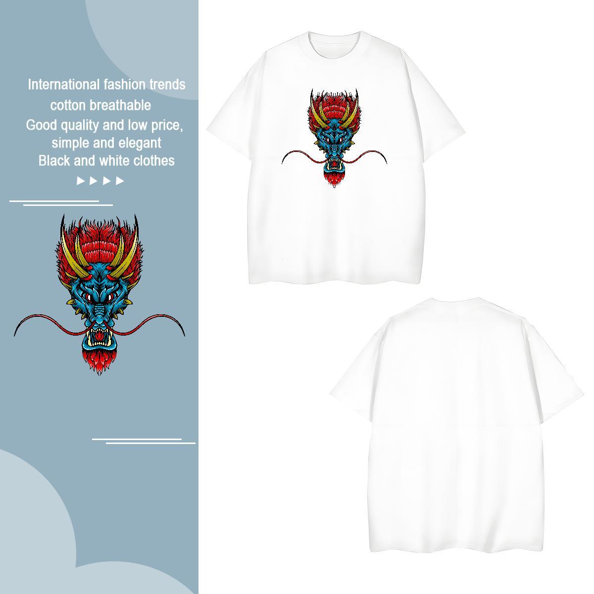 T-Shirts for Men 100% Cotton 230g fierce Beach O Neck Short Sleeves Anime Mens Tshirts New Arrival Comfortable Tops Tees