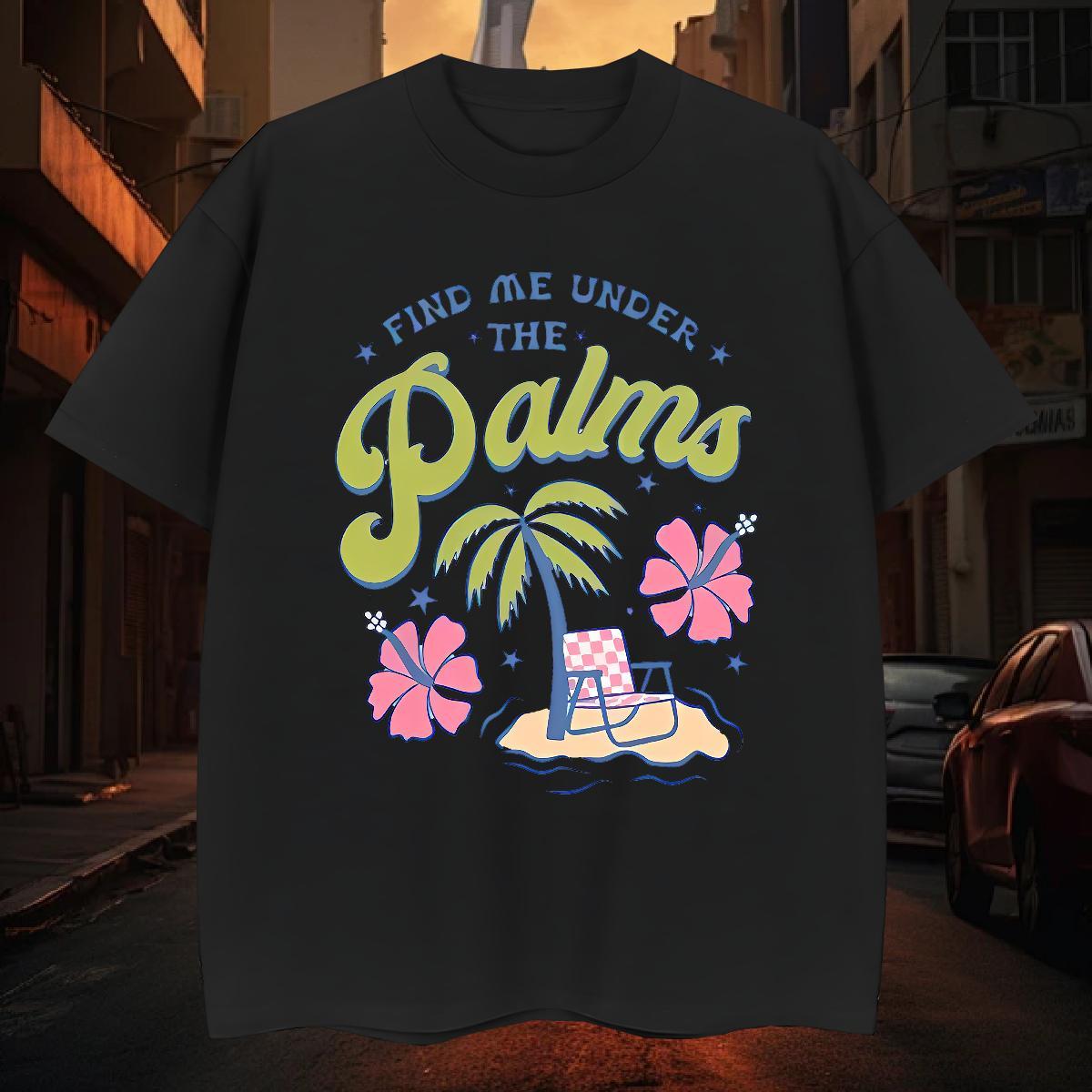 T Shirt For Man 230g Cotton flower Casual Beach Breathable Short Sleeve Black White Tshirt for Man Woman Fashion New Comfortable Tee Shirt