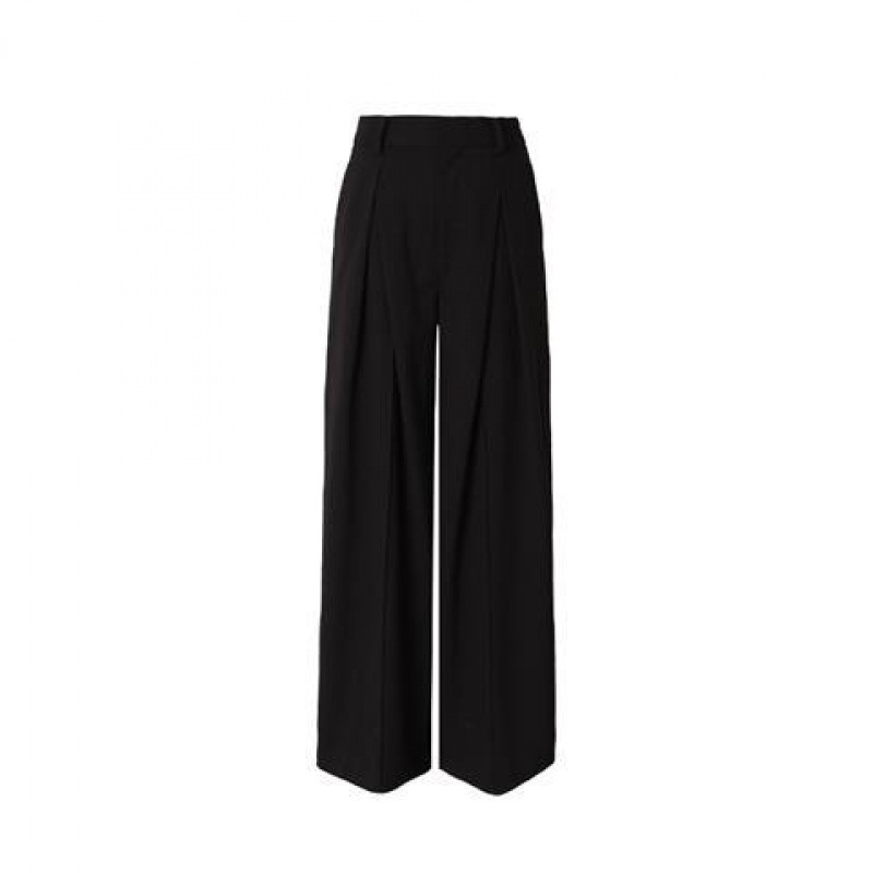 Women's Pants Capris Wide Leg Suit Pants Old Money Style Korean Fashion Baggy Pleated Trousers Female Office Wear Elegant Gray Pants