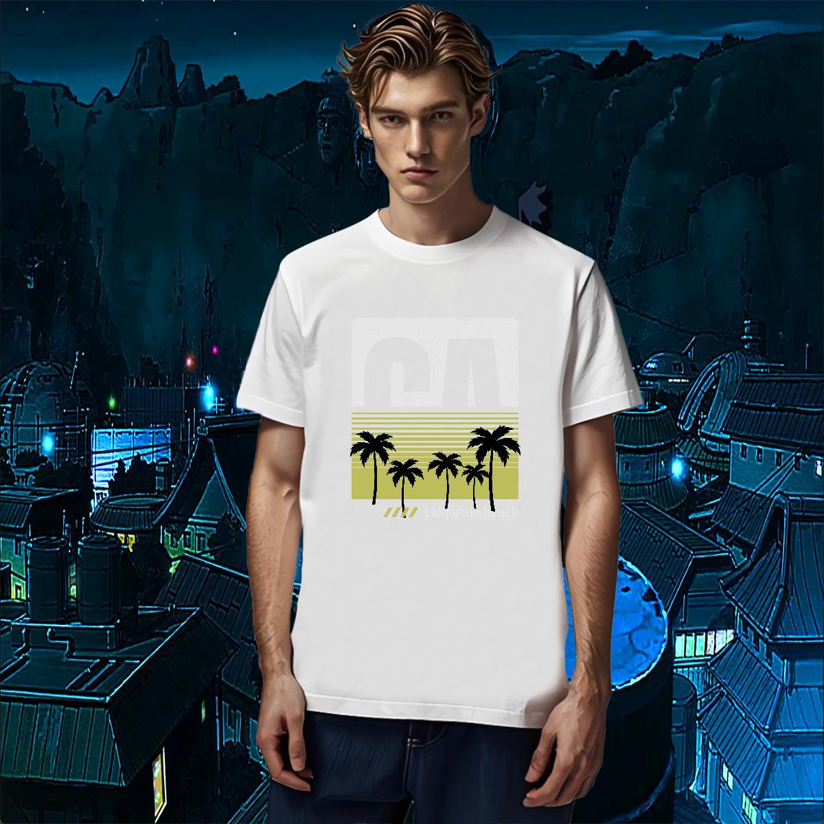High Quality tree 230g Cotton Men Clothes T-Shirt Daily Outfit Pure Cotton T Shirts Men Fashion Designer Graphic Top Tees