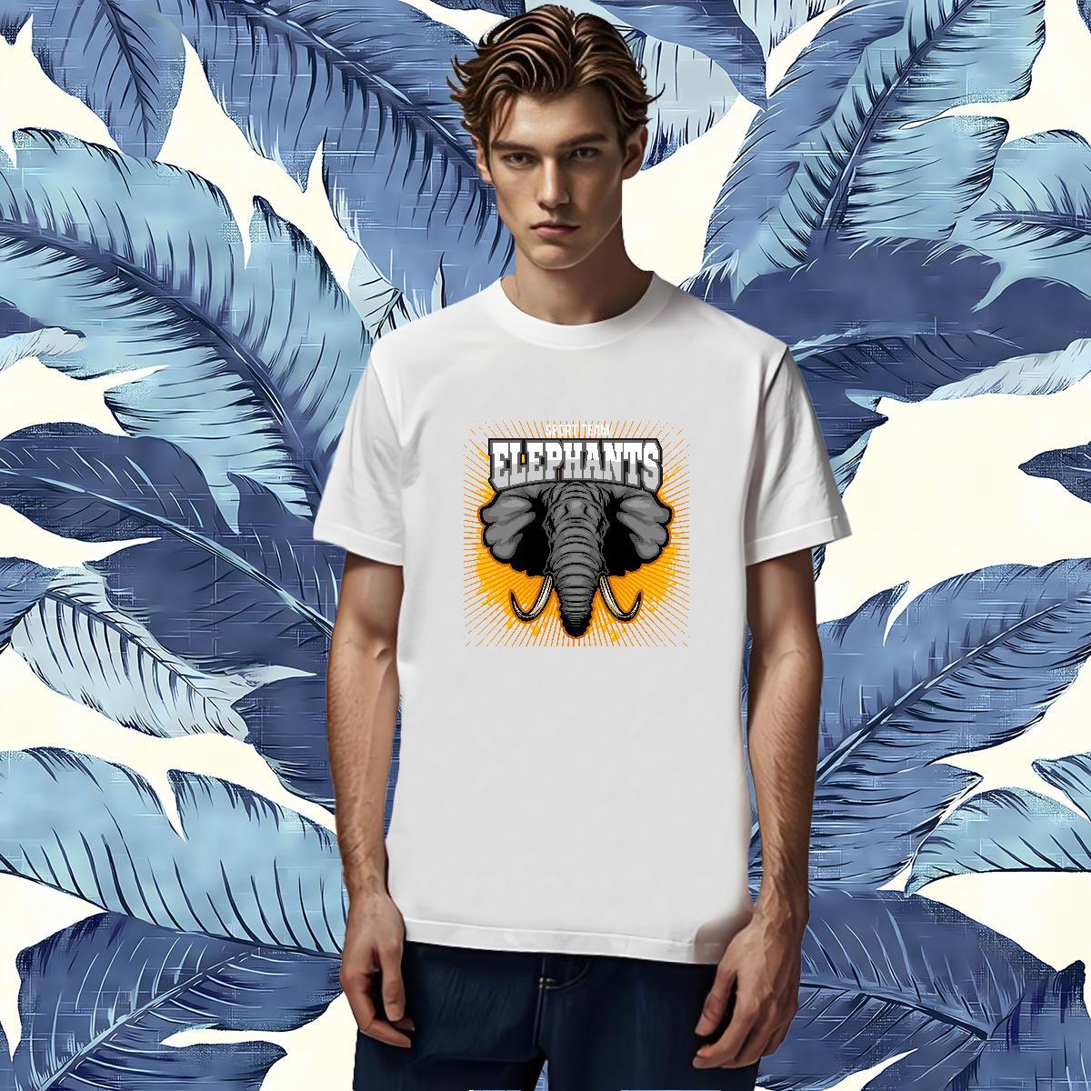 High Quality elephant T Shirt For Man Anime Printing Street Couples T Shirts 230g 100% Cotton Fashion Breathable Short Sleeve Plus Size Cartoon Top Te