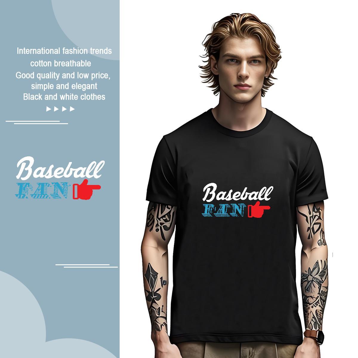 Cool baseball 100% Cotton 230g Tshirt for Man Woman Sport Crew Neck Breathable T shirt Designer Fashion Skull Tops Shirt