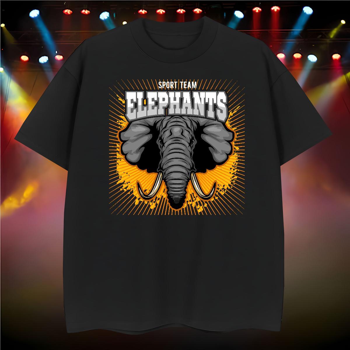 Brand Man T Shirts elephant Crew Neck Breathable Summer Casual Oversized 3XL 4XL 230g Pure Cotton Tshirt for Man Woman Factory Direct Tops