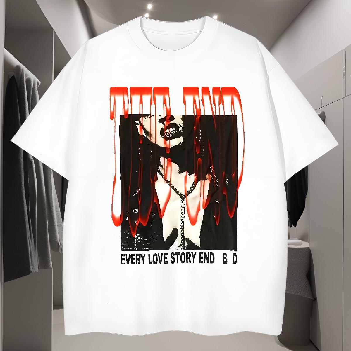 T shirt 100% Cotton 230g scary High Street Hip Hop O Neck Short Sleeves Customized Couples T Shirts Classic Casual TOP Quality Tees Shirts