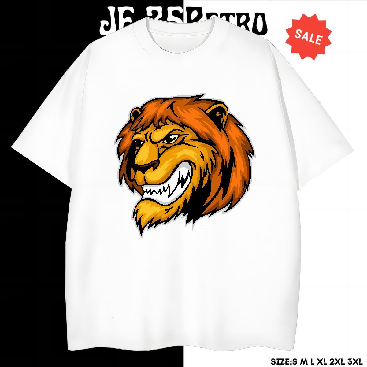Loose Mens T Shirts lion Breathable Short Sleeve Hip Hop Street Graphic 230g Cotton Men Clothes T-Shirt 2024 Summer Polos