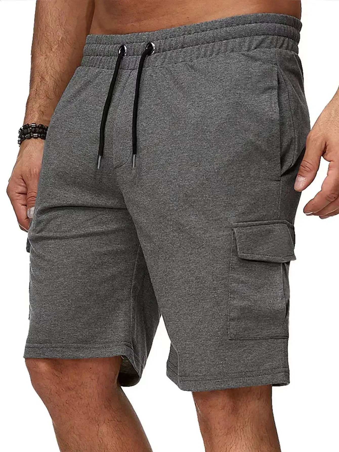 crossborder plus size mens short sleeved sports cargo pants multi pocket socks fitness casual five minute 240819