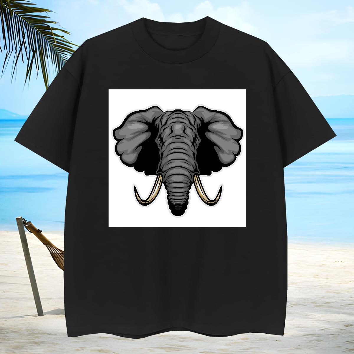 Unisex Mens T Shirts elephant Breathable Beach Customized Print 230g 100% Cotton Men Tees Stylist Tshirts