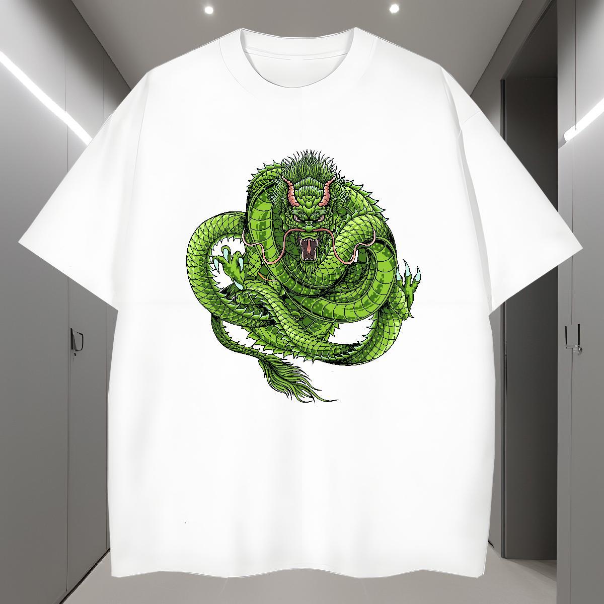 T Shirt For Man 230g Cotton dragon Casual Breathable Short Sleeve Custom Print Plus Size Men Tops Tees Classic Casual High Quality Clothes