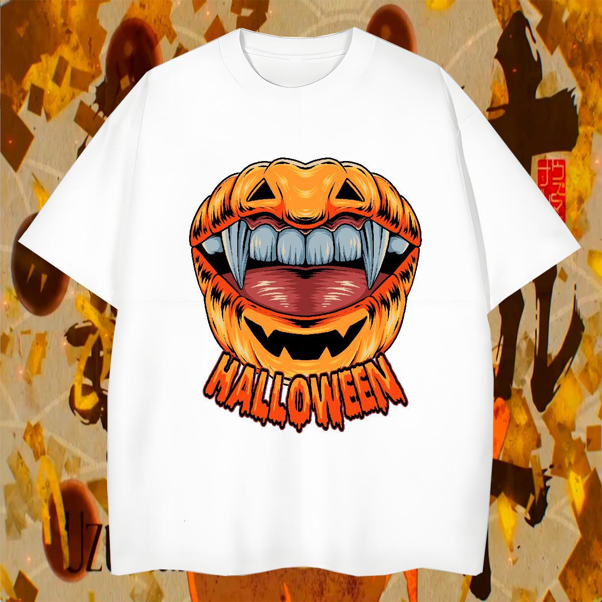 TOP Quality T-Shirts halloween Short Sleeve O-Neck Hip Hop Street Custom Big Size 100% Cotton 230g Men Clothes T-Shirt Designer Wear