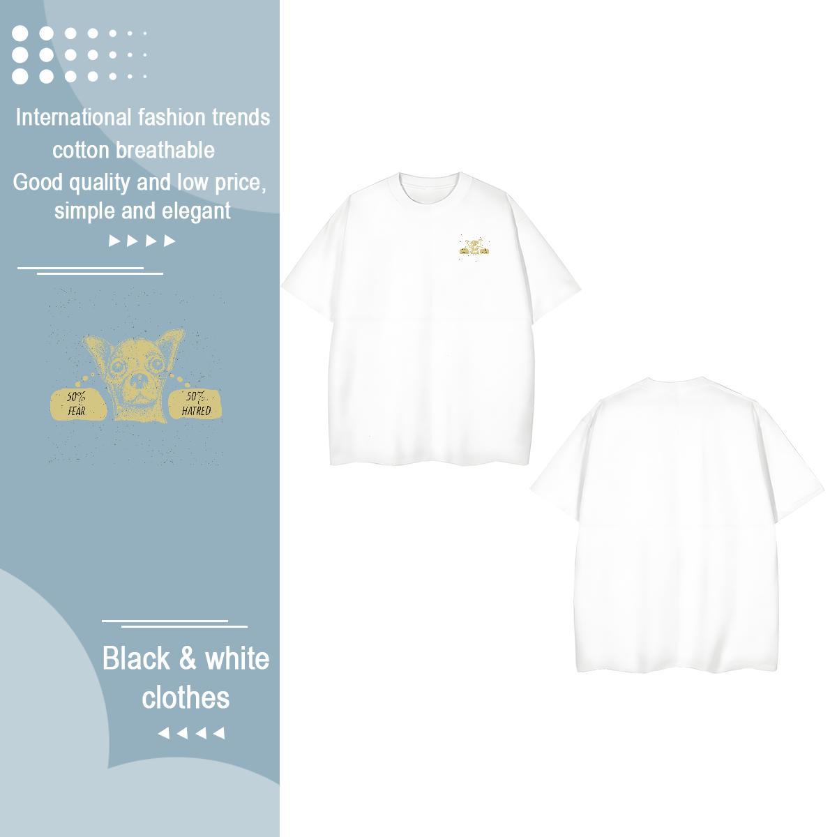 Stylist Couples T Shirts dog Casual Beach 100% Cotton 230g Tshirts Breathable Soft Popular Man T Shirts Customized