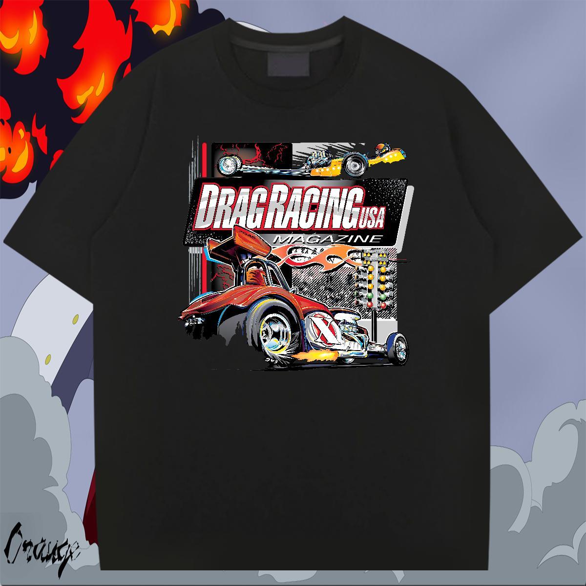 TOP Quality Men Tops Tees Street 100% Cotton 230g DIY Printed Crew Neck car Mens T Shirts Classic Casual Clothings