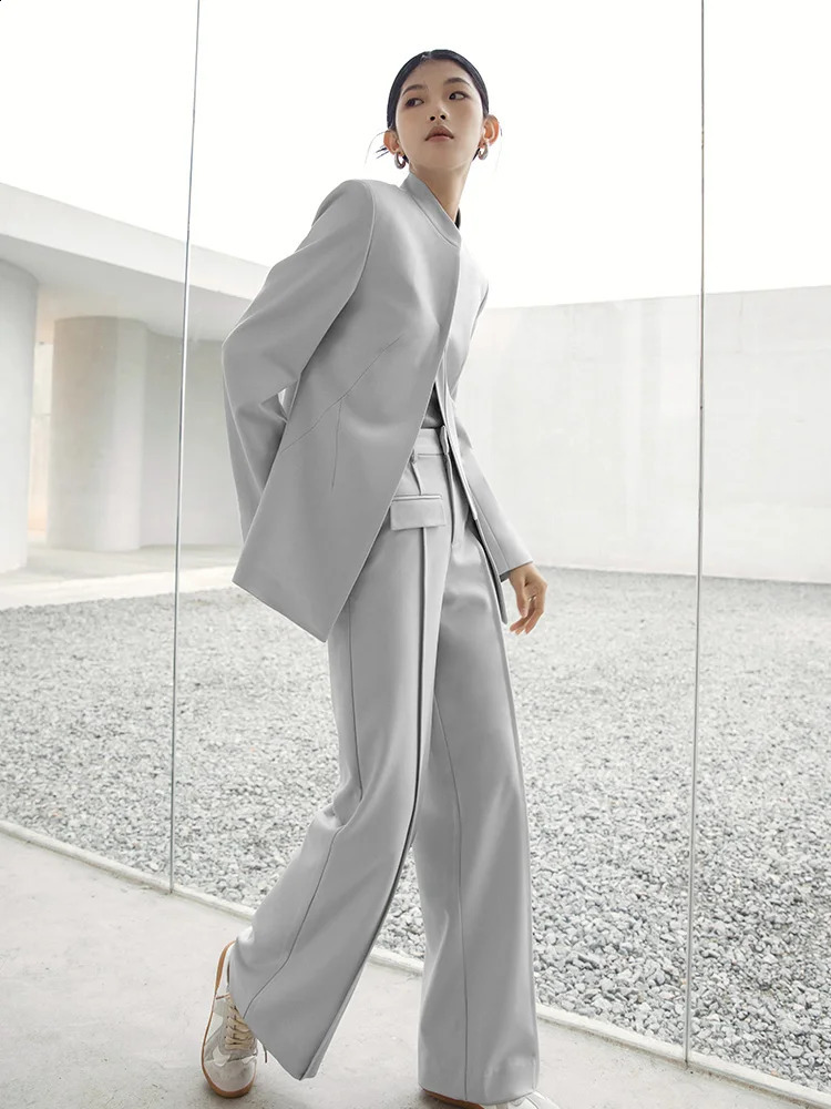 BJTZ Womens Stand up Collar Jacket SpringSummer Retro Simple ner High Waist Pants HL105 240819