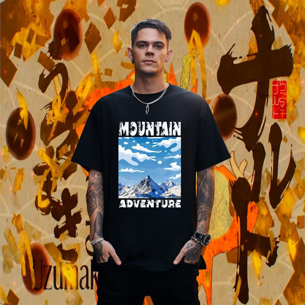 Cool Design Tshirt for Man Woman Beach 100% Cotton 230g Oversized 3XL 4XL Breathable Crew Neck mountains Men T Shirts Fashion New Tops Shirt