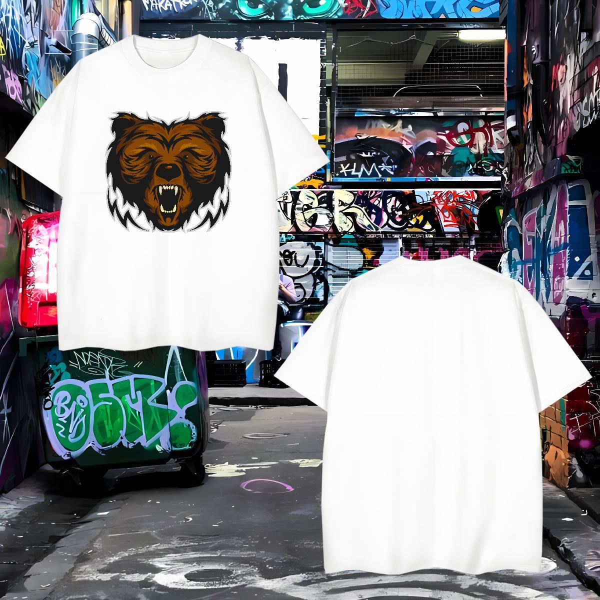 High Quality T Shirts Men bear Breathable Soft Casual Beach Custom Anime 230g Cotton Men Tshirts Designer Fashion Clothes