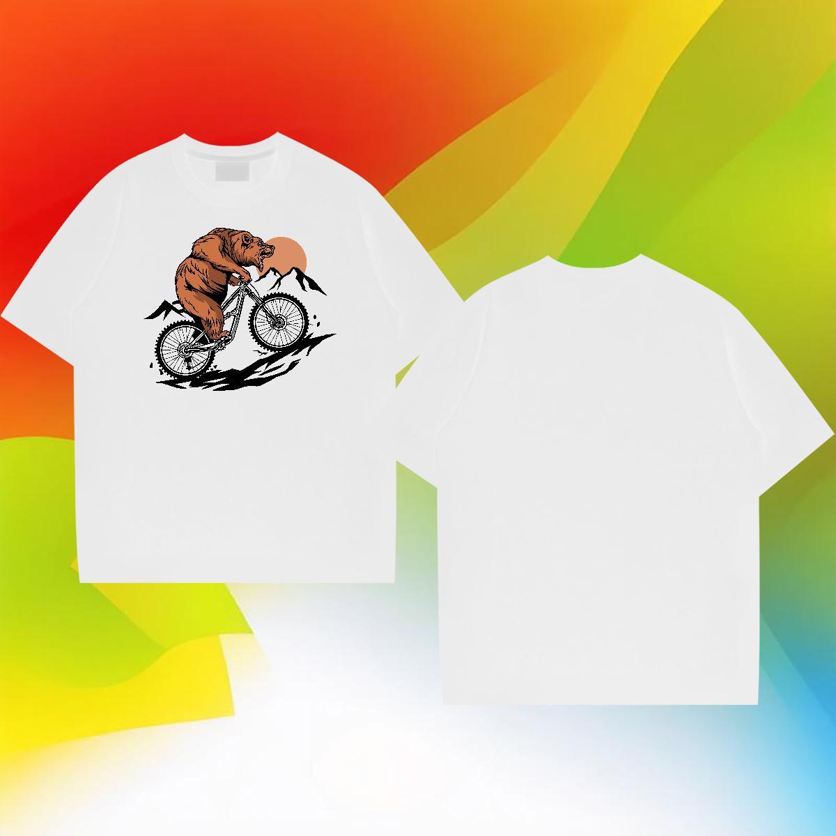 Free Shipping Tshirt for Man Woman Casual Beach 100% Cotton 230g White Plus Size Short Sleeve O-Neck bear T-Shirts Custom Tops Tees