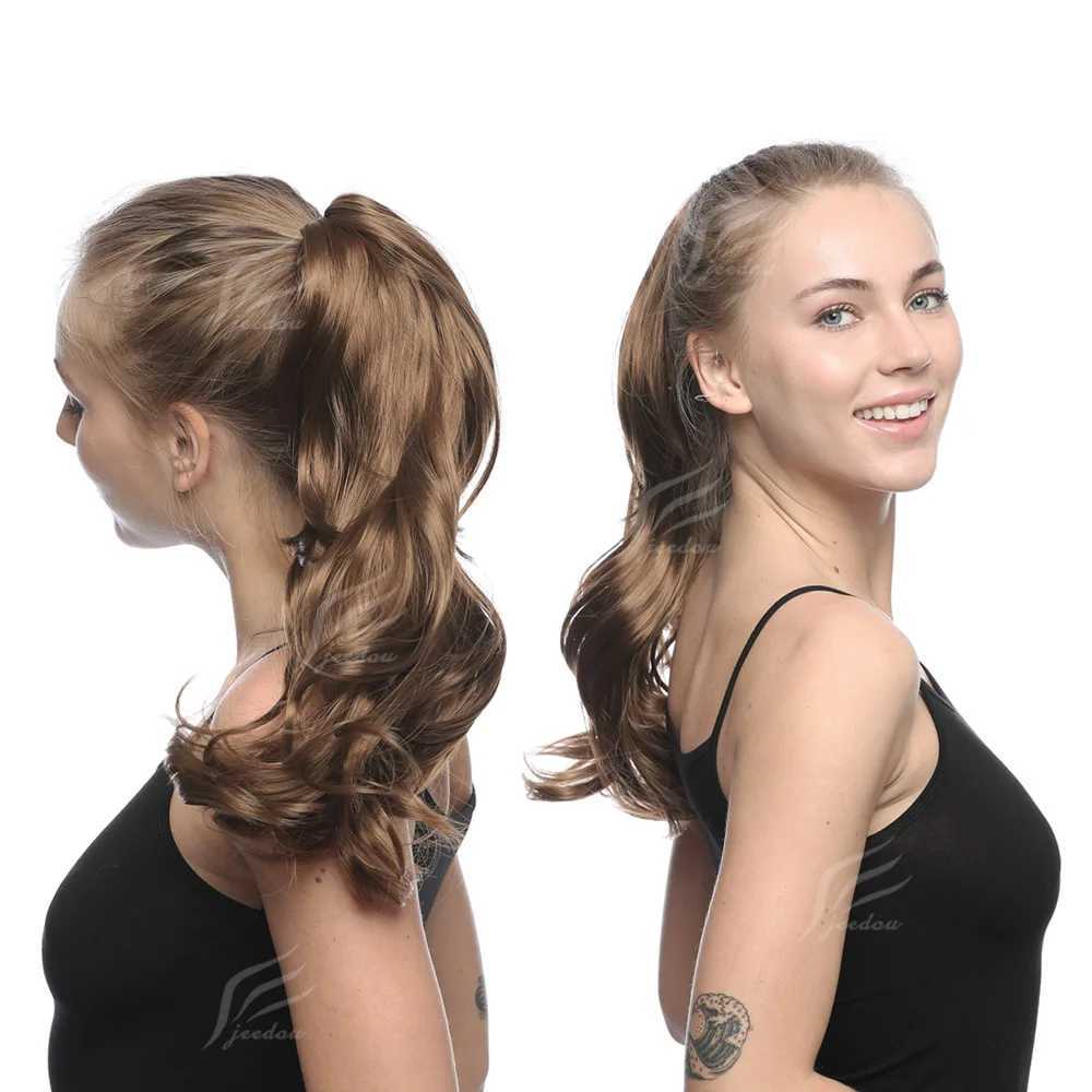Zolin synthetic long wave ponytail extension claw clip ponytail black hair suitable for women W240817