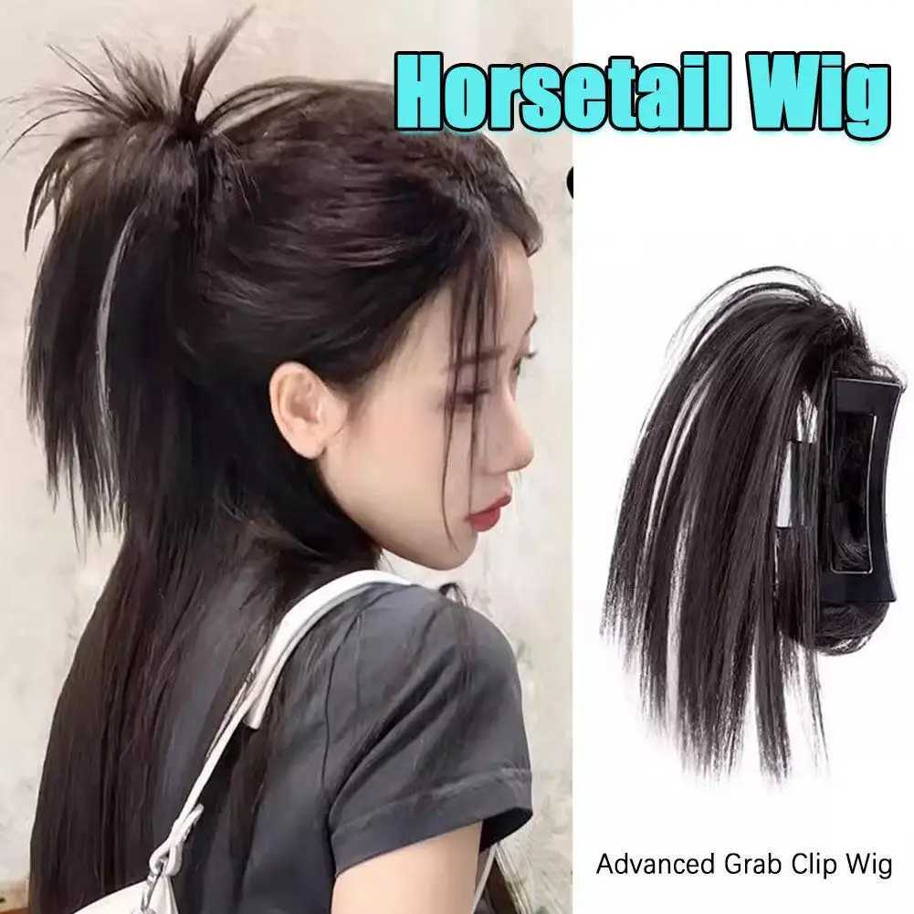 Wig clip synthetic claw ponytail wig natural black brown curly fluffy natural braided ponytail wig extension design W240817
