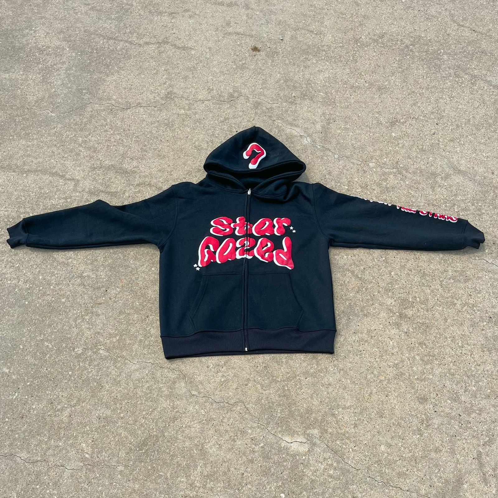 2024 American Y2K Letter foam Casual Zipper Sweatshirt Street Style Mens and Womens Harajuku Vintage Hoodie Winter Womens 240819
