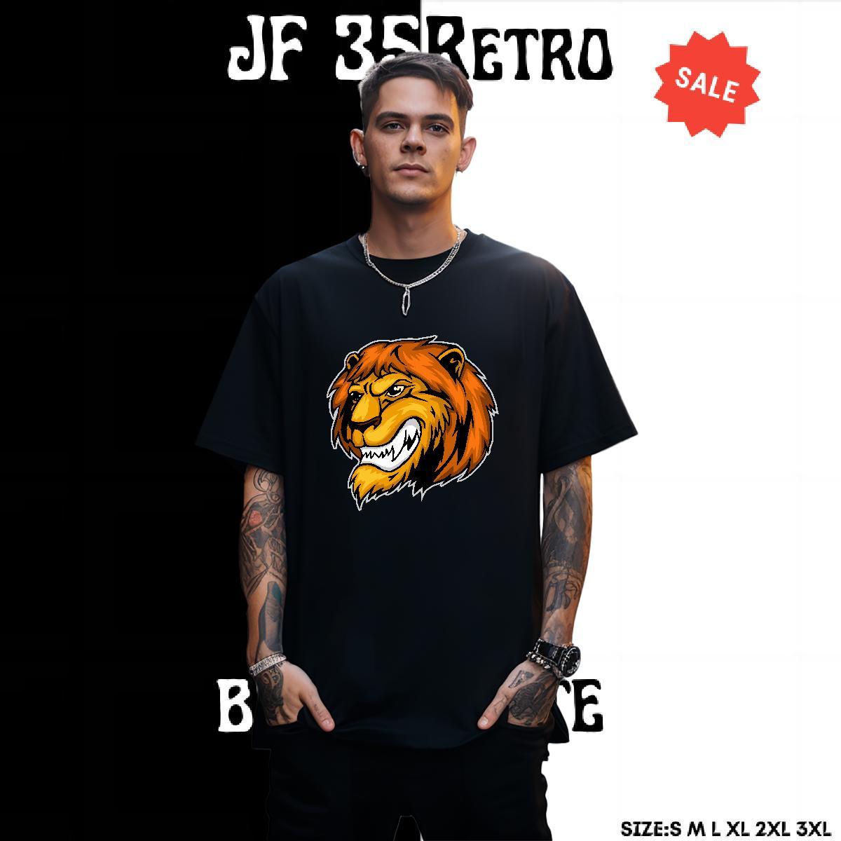 Loose Mens T Shirts lion Breathable Short Sleeve Hip Hop Street Graphic 230g Cotton Men Clothes T-Shirt 2024 Summer Polos