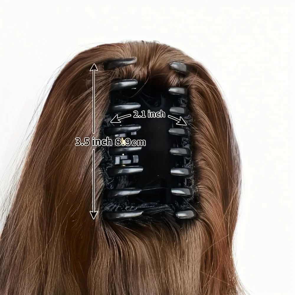 Wave synthetic fake hair clip in ponytail wig ponytail curled daily hair piece suitable for women with light brown or multi-color options W240817