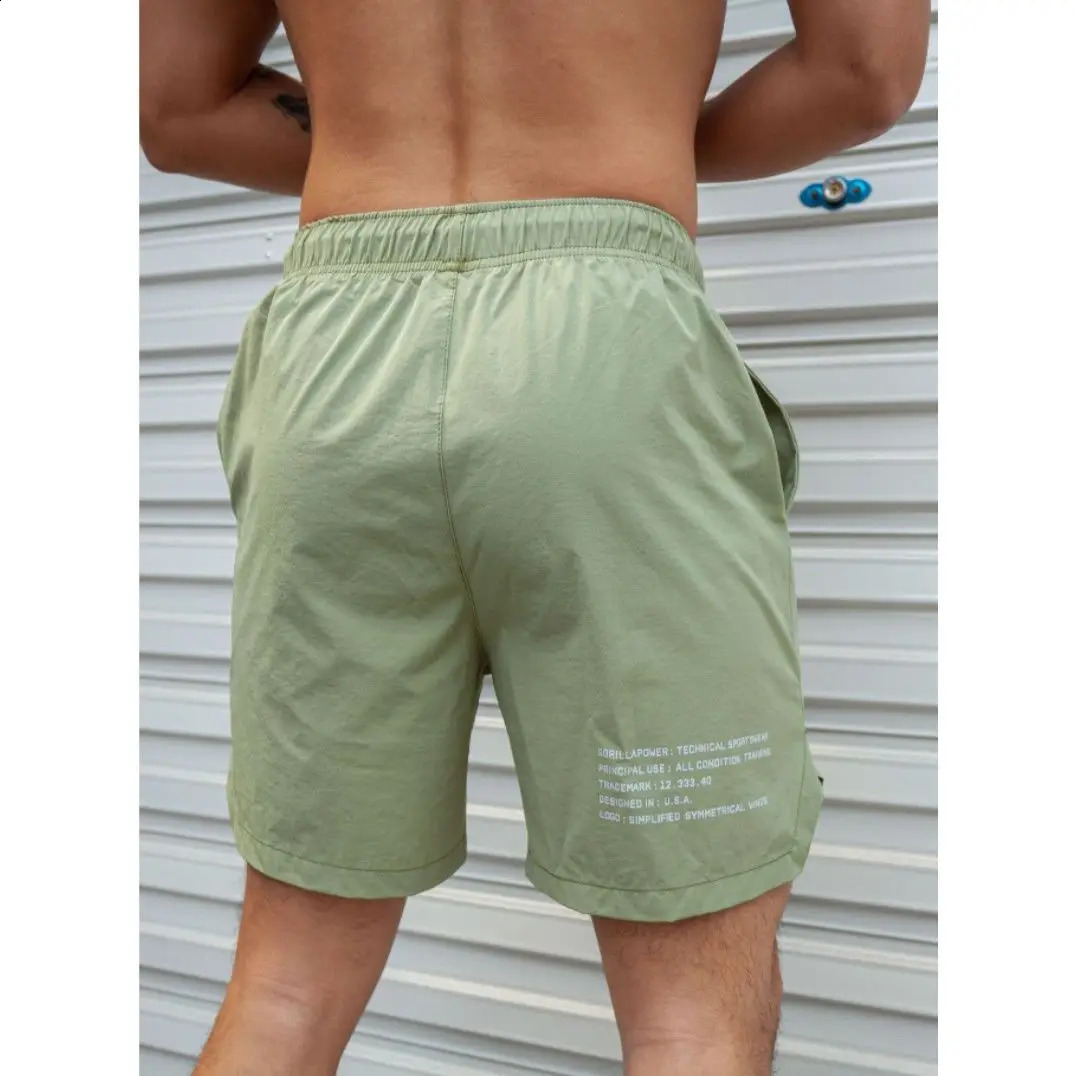 Mens shorts lightweight thin running squat fitness mens gym wear fast drying drawstring 240819